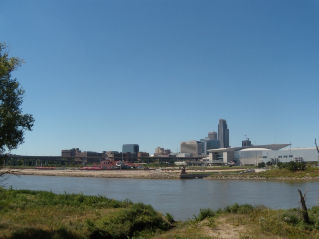 Missouri River and Downtown Omaha.